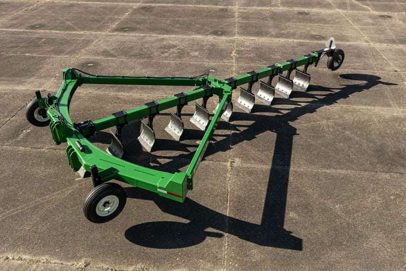 Harrell Ag On-Land Switch Plow 6710 HD full machine view on paved surface