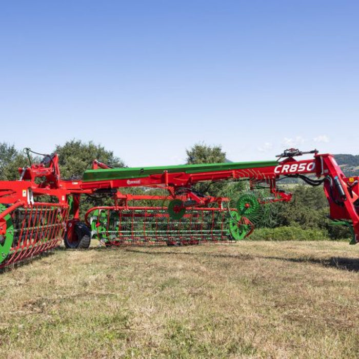 Detail view of Enorossi CR-850 basket bar rake frame