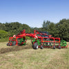 Wide field view of Enorossi CR-850 basket bar rake in operation