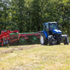 Enorossi CR-850 basket bar rake attached to blue tractor