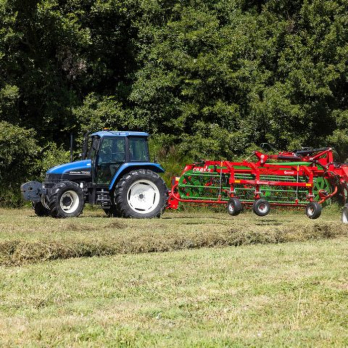 Close-up of Enorossi CR-850 basket bar rake rotating bars