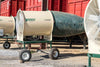 Harrell Ag Cyclone 42 grain dryer near stacked containers