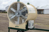 Harrell Ag Cyclone 42 front fan view on transport wheels