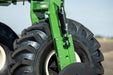 Harrell Ag Rock-N-Root Rake heavy-duty tire and hub detail