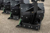 Harrell Ag In-Furrow Land Plow 9400 rear view of moldboard plow bottoms and shank assemblies for tractor tillage.