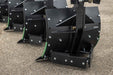 Harrell Ag In-Furrow Land Plow 9400 rear view of moldboard plow bottoms and shank assemblies for tractor tillage.