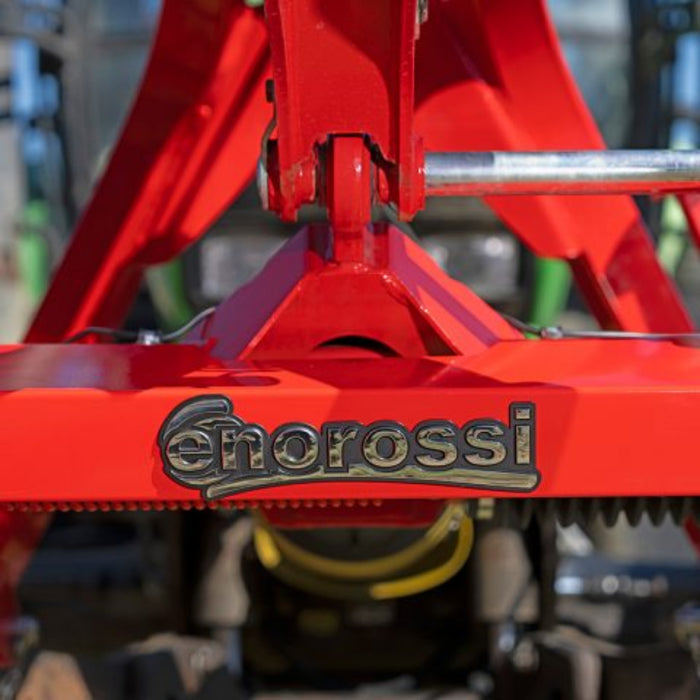 Enorossi branding on front-mounted sickle bar mower