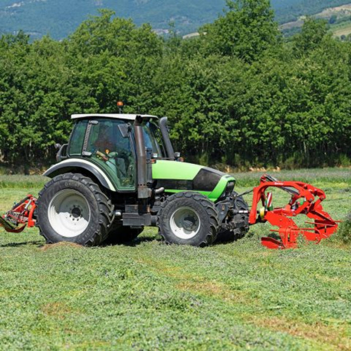 Enorossi BFF mower positioned for transport on tractor
