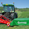 Close-up view of Enorossi disc mower DM attached to tractor