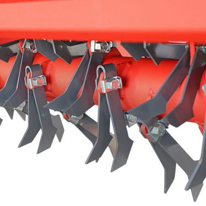 Side angle showing mower conditioner working height on Enorossi DMP