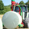 Rear view of Enorossi BW mounted bale wrapper with wrapped bale
