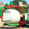 Enorossi BW mounted bale wrapper unloading wrapped silage bale