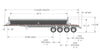 Technical diagram of Demco quad axle side dump trailer dimensions