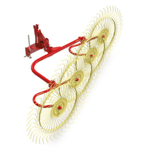 Enorossi Inline Forage Rake RP with raking wheels extended