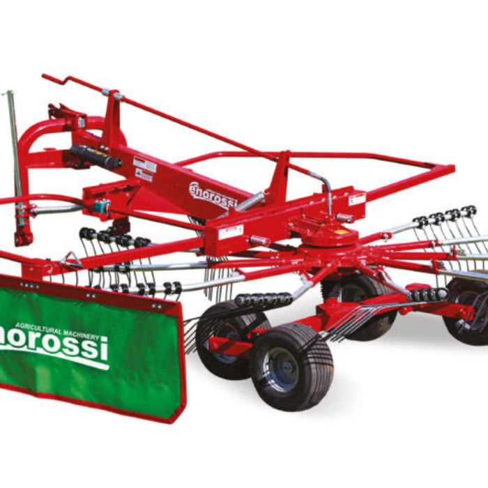 Enorossi RR 420 EVO single rotor rake side view with raking arms