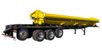 Demco quad axle side dump trailer configured with tarp system
