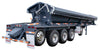 Demco quint axle side dump trailer configured with tarp system