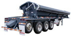 Demco quint axle side dump trailer configured with tarp system