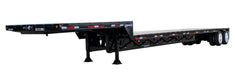 Demco tandem axle steel drop deck trailer with low-profile deck for hauling tall equipment