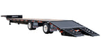 Demco steel drop deck trailer with sloped 5′ beaver tail ramp for equipment loading