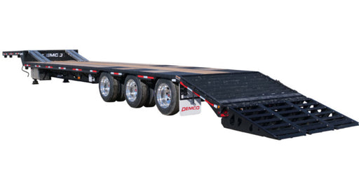 Demco triple axle drop deck trailer with beaver tail and loading ramps