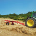 Rear view of Enorossi BATRAKE wheel rake collecting forage