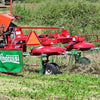 Enorossi DR 420 two-rotor tedder rake operating in hay field