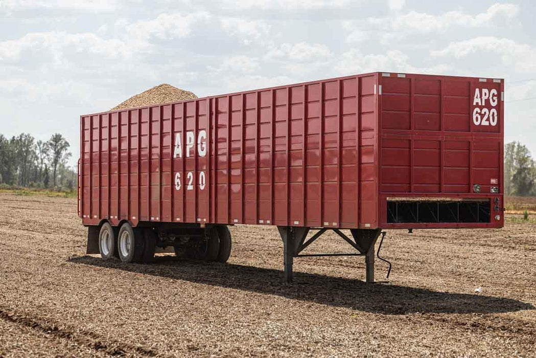 Harrell Ag Drying Van long body view on uneven terrain
