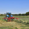 Enorossi ENODUO 610 double rotor hay rake attached to tractor in field