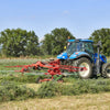 Enorossi ENODUO 650H double rotor hay rake side view in field