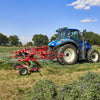 Enorossi ENODUO double rotor rake gathering forage into central windrow
