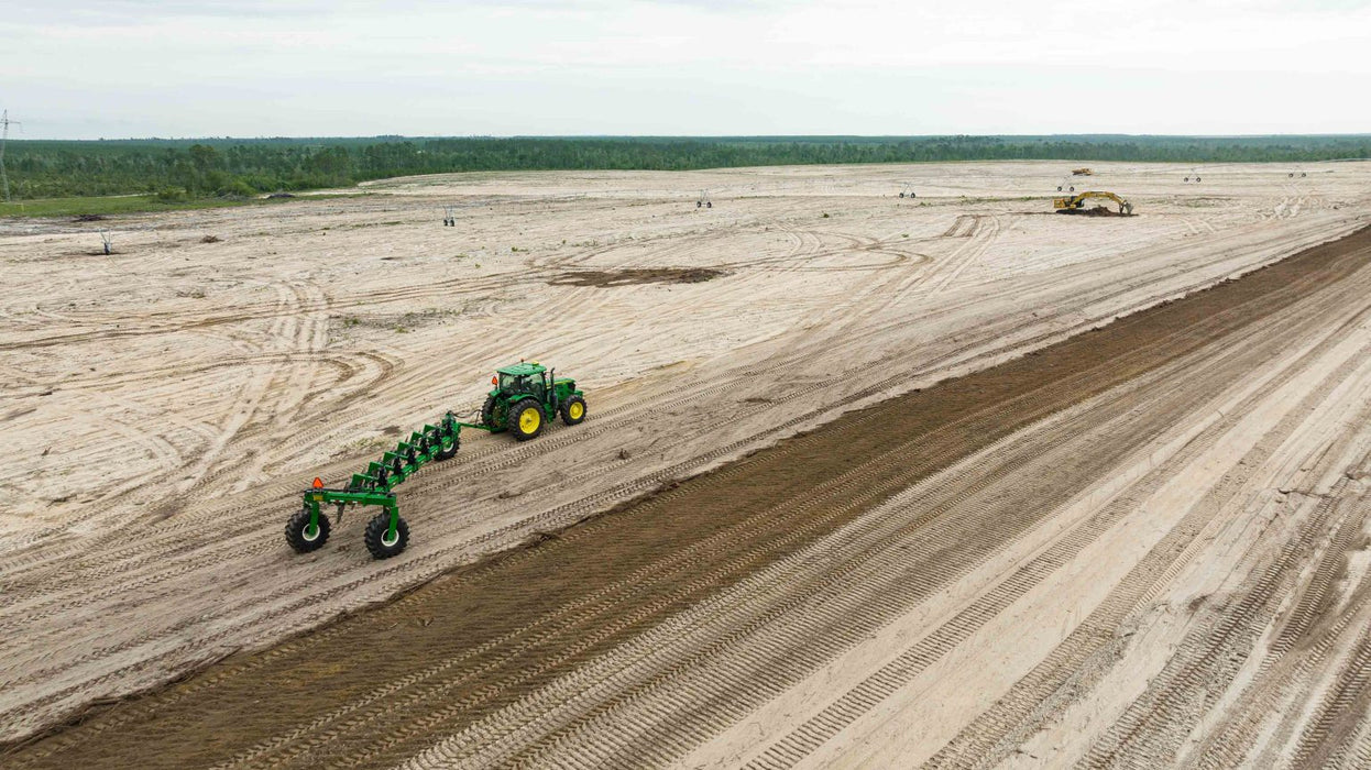Harrell Ag Rock-N-Root Rake final pass across cleared ground