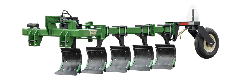 Harrell Ag In-Furrow Land Plow 9400 with multiple moldboard bottoms and rear gauge wheel