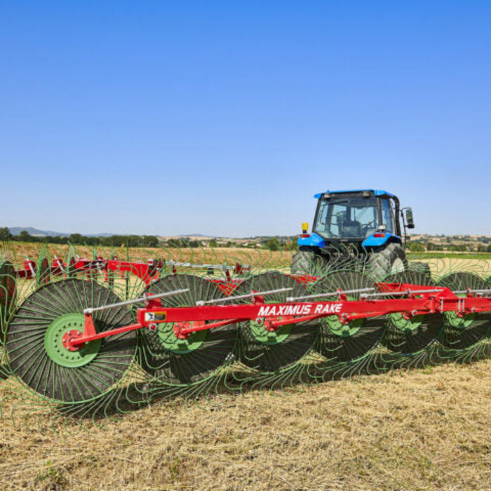 Enorossi MAXIMUS wheel rake tandem axle configuration