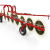 Enorossi Inline Forage Rake RT rear view showing inline wheel layout