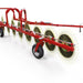 Enorossi Inline Forage Rake RT rear view showing inline wheel layout