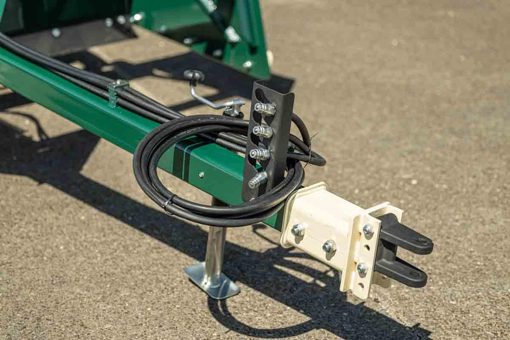 Harrell Ag Pull-Type Box Scraper towing hitch with hydraulic hose connections