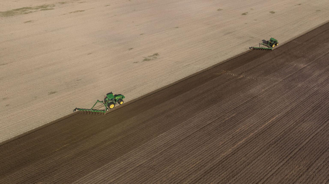 Harrell Ag plow operating in wide field with uniform soil finish
