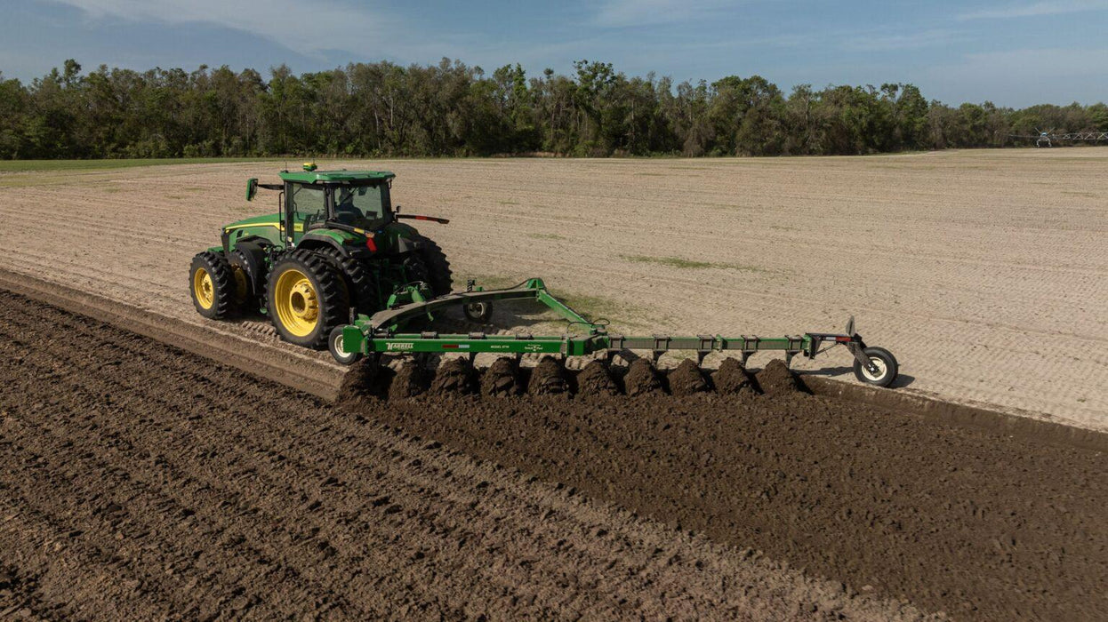 Harrell Ag 6710 HD switch plow creating even furrows during tillage