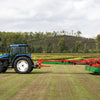 Enorossi TREX CP pull-type disc mower attached to tractor in hay field
