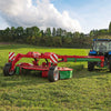 Enorossi TREX CP trailed disc mower side view during forage cutting