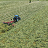 Rear view of Enorossi VORTEX G6-740 PROFILINE rotary hay tedder spreading forage